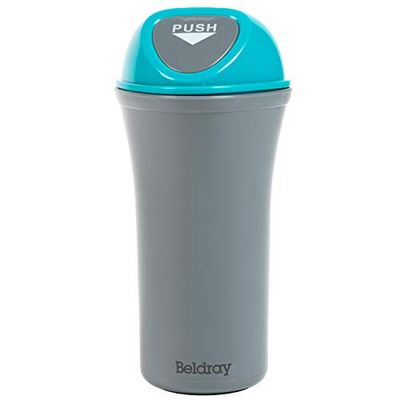 Beldray LA082077EU7 Valet Mini Car Bin with Clip for Seat Pockets, Slots into Cup Holders, Easy to Empty, Ideal for Car, Office, Student Desks, Bedside Tables, Grey/Blue