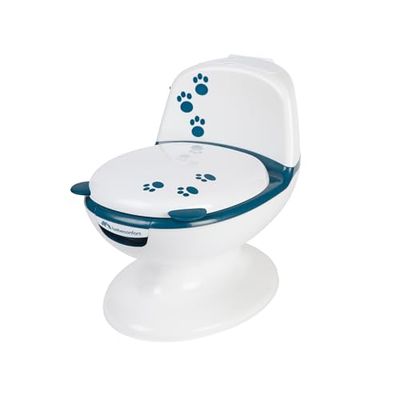 Bebeconfort Toalett i Miniformat, Potträningstoalett för Barn, 1–4 år, 0–20 kg, Verklighetstrogen Design med Stänkskydd, Spolningsljud, Avtagbar Skål, Enkel att Rengöra, Halkskydd, Bear Blå