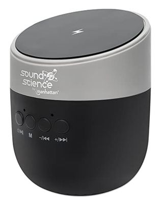 MANHATTAN Sound Science - Altoparlante Bluetooth con Pad di Ricarica a induzione, Colore: Nero