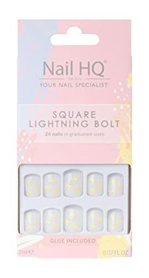 Nail HQ Square Lightning Bolt Nails