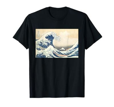 Great Wave off Kanagawa Katsushika Hokusai Surfing Ocean Maglietta