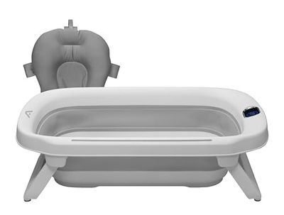 Play Draagbare opvouwbare babykuip Thermo Bath met ergonomisch kussen en digitale thermometer