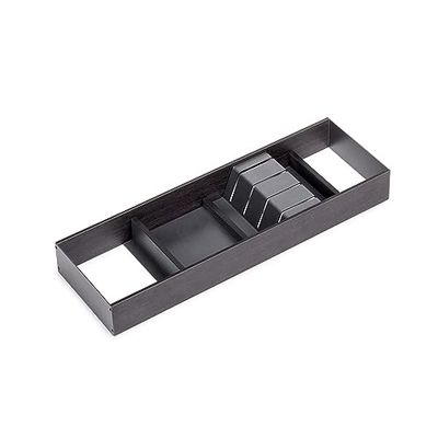 Emuca - knife holder for drawer, 150x470 mm (5,9x18,5 inch), Anthracite grey, Steel and Wood