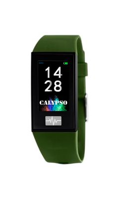 CALYPSO Watch Model K8500 / 8 from The SMARTWATCH Collection, 23.80/41.60 mm Digital case with Dark Green Rubber Strap for Men K8500/8