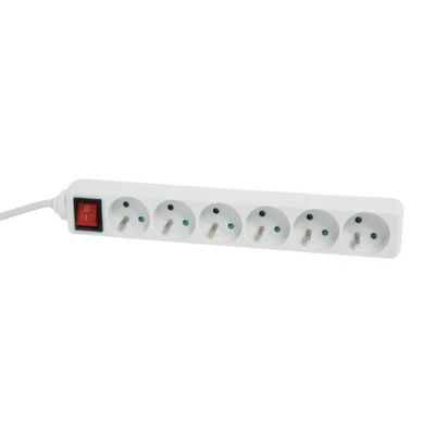 Debflex 716963 - Extensão de 6 entradas com interruptor (16 A, 1,5 m), cor branca