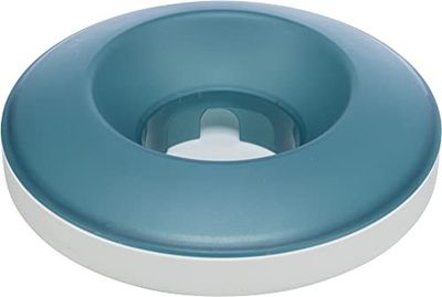 TRIXIE Slow Feeding Rocking Bowl, Plastica/TPR, 0,5 L/Ø 23 cm, Grigio/Blu – 25285