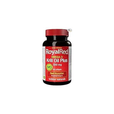 Webber Naturals RoyalRed mega-3 Krill Oil Plus Extra Strength 500 mg 60 Softgels