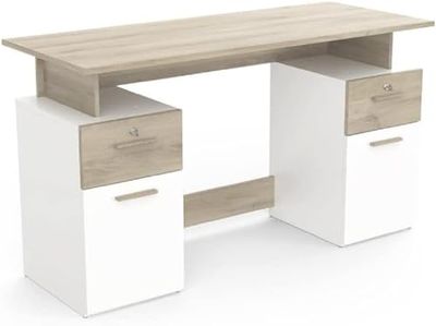 Demeyere Bureau 2 CAISSONS 2PO/2T PLATON, Papier, Chene kronberg/Blanc, 1 348x550x764MM