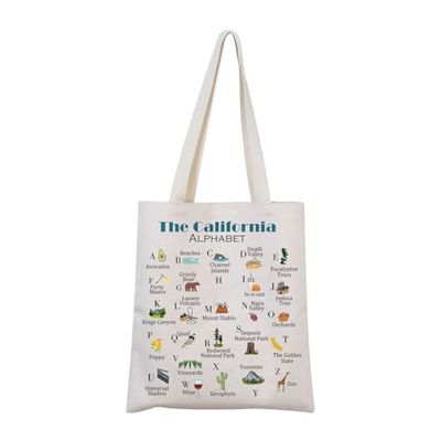 MNIGIU California Canvas Tote Bag California State Gift California Eco Tote Bag Reusable Bag Welcome Bag, Shopping Bag