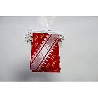 GUIRNALDA 6 metros 20 BANDERAS de ALSACIA 21x15cm - BANDERA DE ALSACE - FRANCIA 15 x 21 cm - BANDERINES - AZ FLAG