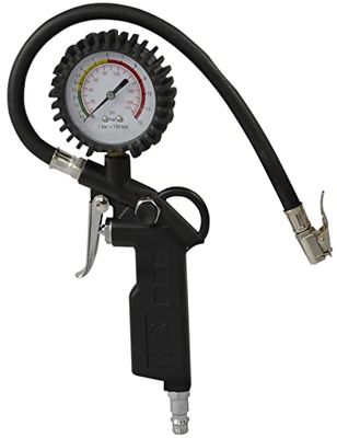 WOLPERTECH 4013 Bandenpomp WT-1/4 Z 10 bar (metaal (max. 12 bar werkdruk, weergave analoog, geschikt voor autoventiel)
