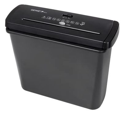 Genie 106 S skyddsdokumentförstörare med teleskoparm för varje papperskorg (upp till 6 ark, remsa, inkl. papperskorg) svart