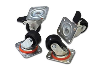 DIGITUS castors - for 19" network & server cabinets from 4 pieces, 2x lockable - rotating - 250 kg load capacity per castor