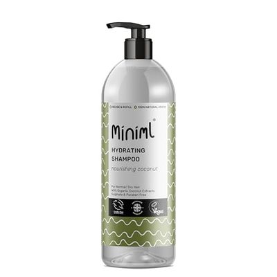 Miniml Natural Coconut Hair Shampoo- Hydrating and Nourishing, For Normal to Dry Hair, Suitable for Sensitive Scalp and Skin, Sulphate Free, Vegan and Cruelty Free, 1L Forever Bottle