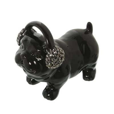 Alexandra House Living Decorative Figure Black Ceramic Dog 17.5 x 10.5 x 15.5 cm Piggy Bank