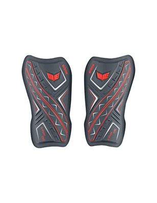 Erima Unisex Volwassen X-Plate One Scheenbeschermers, Cool Grey/Fiery Coral, M