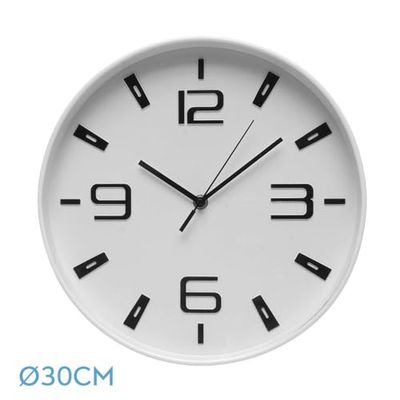 glowster Reloj de Pared Blanco, Movimiento Continuo, diseño Moderno, Ideal para decoración y organización del hogar.