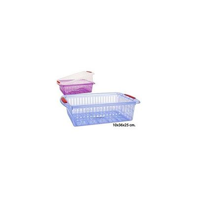 Poly time - Middelgrote transparante mand in de kleur gesorteerd,