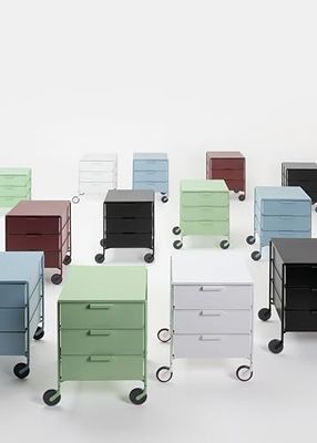 Kartell Cajonera con Ruedas, Tecnopolímero termoplástico Reciclado, Blanco Mate, H 78 cm