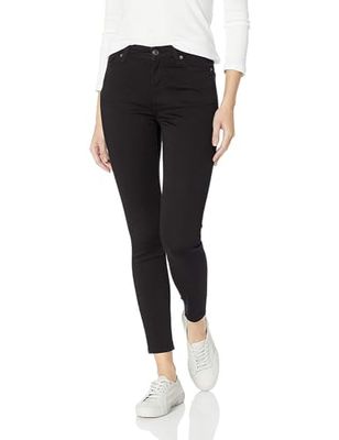 Amazon Essentials Calças de ganga justas elásticas de cintura média mulher, preto, 48 shorts