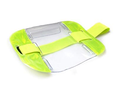 Hi Vis SIA Badge Holder - Adjustable, Stretchy Armband Security Badge Holder for Security Guards, Bouncers, Door Supervisors, Event Stewards & Delivery Drivers, Yellow Hi Viz - ALG ID Cards