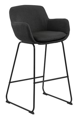 AC Design Furniture lis Taburete de Bar, Color Gris Oscuro, Metal, Ancho 52 cm x Alto 100 cm x Fondo 53 cm, 2 Piezas