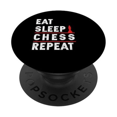 Eat Sleep Chess Repeat, jugador de ajedrez, divertido juego de ajedrez PopSockets PopGrip Adhesivo