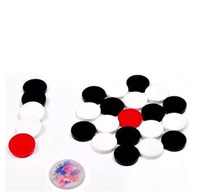 Pam Herbals Professional Carrom Board Coins Set – 24 Acrylic Coins (6mm) with 2 Strikers, Smooth Play for Competitive Carrom Games