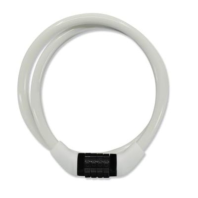 Crazy Safety Cadenas de vélo pour enfants | Chaîne de vélo résistante aux intempéries | Cadenas à combinaison facile à utiliser | Câble antivol de vélo pour enfants | Accessoires de vélo (Blanc)
