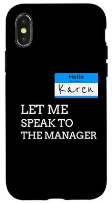 Karen Let Me Speak To Your Manager Halloween Costume Case for iPhone X/XS