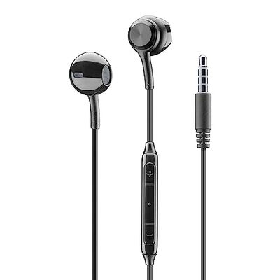 Music Sound Wired earphones - capsule design - 3.5 mm jack plug - stable and comfortable - ergonomic - black