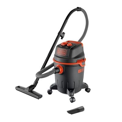 BlackDecker 51683 Aspiradora, 1200 W, con depósito 20 litros, con toma de corriente, función automática ON/OFF