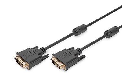 DIGITUS DVI-aansluitkabel, DVI(24+1), 2x ferriet St/St,10,0m, DVI-D Dual Link - zwart