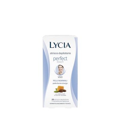 Lycia - Strisce Depilatorie Viso, Perfect Touch, Con cera d’api e olio di jojoba, Formula in GEL pronte all’uso, 20 Strisce
