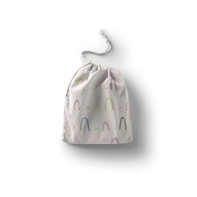 Bonamaison Imprimé Sacs de Coton avec Cordon, Sac D'Épicerie, Sac À Provisions, Réutilisables, Écologique, Pliable, Taille: 30x40 Cm
