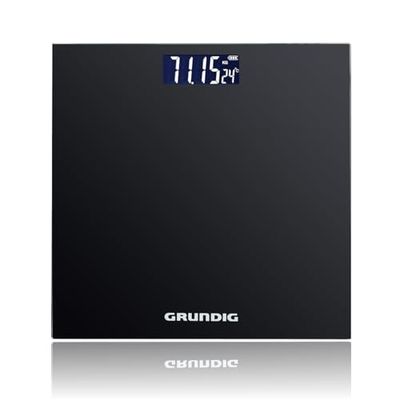 Grundig Bascula de Baño Digital - Balanza Peso Corporal hasta 180kg - Báscula Inteligente para Medidas de Peso Corporal en kg/lb - Báscula de Peso hasta 500gr Precisa - con Pantalla Digital - Negra