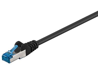 Goobay Câble Ethernet 92700 CAT 6a, double blindage, S-FTP jusqu'à 10000 Mbits, 500 Mhz, câble en cuivre sans halogène, connecteur RJ-45, contacts plaqués or, 3 m, noir