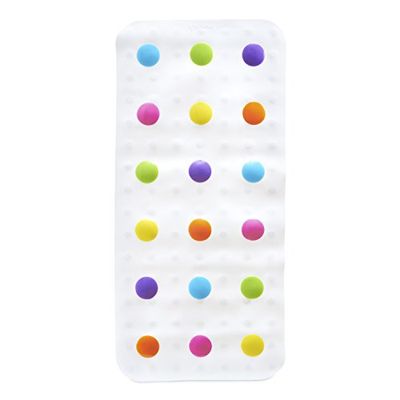 Munchkin Dandy Dots Colourful Children’s Non Slip Bath Mat/ Baby Bath Tub Mat/ Bathroom Mat with suction cups, Multi Colour, 77.5 x 36.2 cm