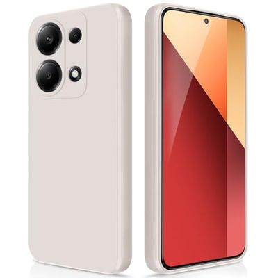 GiiYoon Hoesje voor Xiaomi Redmi Note13 Pro 4g, Zijdezachte Volledig Lichaam Siliconen Case, Schokbestendige Beschermhoes met Microvezel Voering (Wit)
