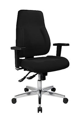 Topstar PI99GBC0 P91, Bureaustoel, Brede Kuipzitting, Incl. In Hoogte Verstelbare Armleuningen, Contourbekleding, Bekleding, Zwart, 48 x 48 x 111 cm