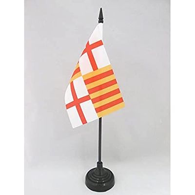 BANDIERA DA TAVOLO CITTÀ DI BARCELLONA 15x10cm - PICCOLA BANDIERINA DI BARCELONA - CATALOGNA 10 x 15 cm - AZ FLAG