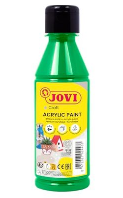 Jovi - Peinture Acrylique 250ml, Couleur Vert Clair, Haut Pouvoir Couvrant, S'applique Facilement sur n'importe Quelle Surface, sans Gluten (68017)