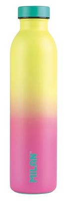 MILAN Botella isotérmica de acero inoxidable 591 ml Serie Sunset, rosa - amarillo