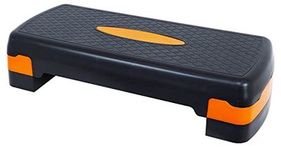Fitvids - Step per allenamento aerobico regolabile, circa 68 cm, colore: nero/arancione