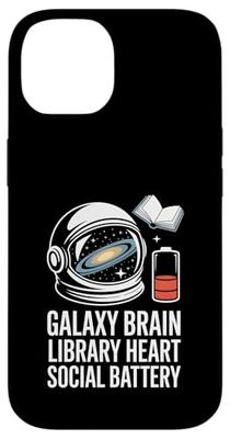 Galaxy Brain Library Heart Social Battery Astronomy Bookworm Case for iPhone 14