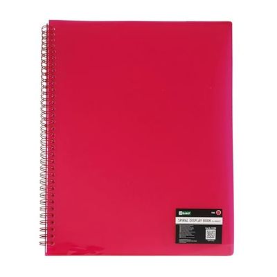 D.RECT Showmap PP A4, 20 hoezen, solide presentatiemap, offertemappen, spiraaldisplayboek, roze