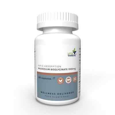 VitaThrive® Rapid Absorption Magnesium Bisglycinate 1,000mg (100mg Elemental Vegan Magnesium) – 120 Capsules