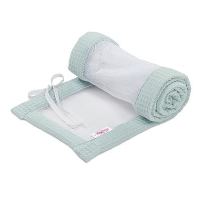 babybay Protector de cuna de malla para boxspring XXL, color azul