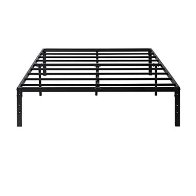 FurnitureR Double Metal Platform Bed Frame, Minimalist Adults Bed Base, Strong Slat Support, Easy Assembly, Dorm, School, Bedroom Supplemental Bed Frame, 194 x 140 cm