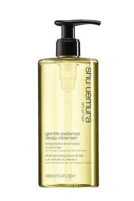 Shu Uemura, Gentle Radiance Cleanser, milt schampo, för alla hårtyper, med biotech-beslag, tar bort smuts från hårbotten, 400 ml
